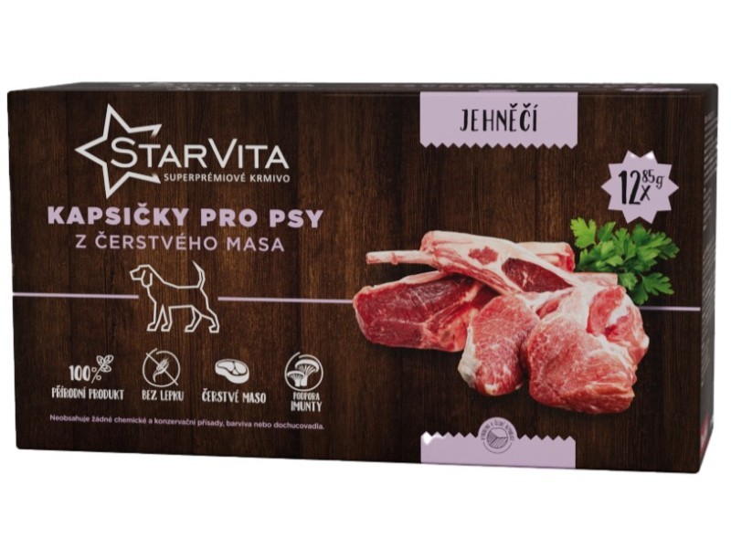 Starvita kapsičky pro psy jehněčí 12x85g - foto 1