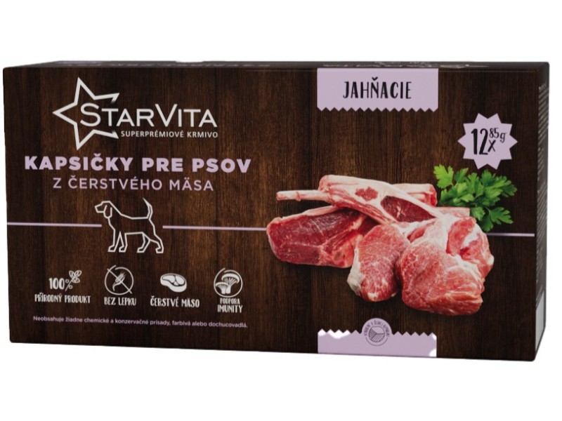 Starvita kapsičky pro psy jehněčí 12x85g - foto 2