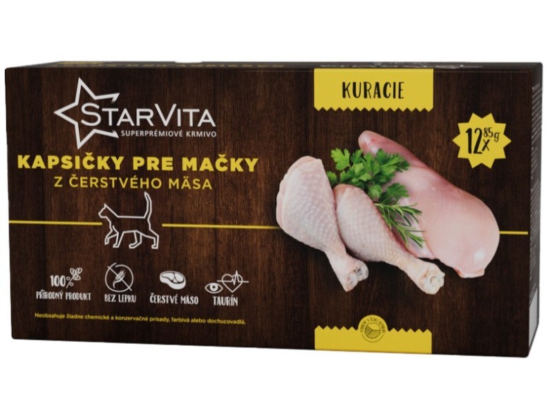 Starvita kapsičky pro kočky kuřecí 12x85g - foto 2