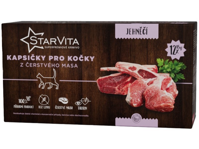 Starvita kapsičky pre mačky jahňacie 12x85g - foto 1