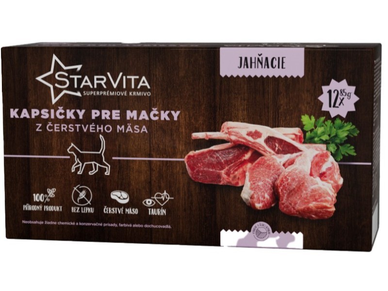 Starvita kapsičky pre mačky jahňacie 12x85g - foto 2
