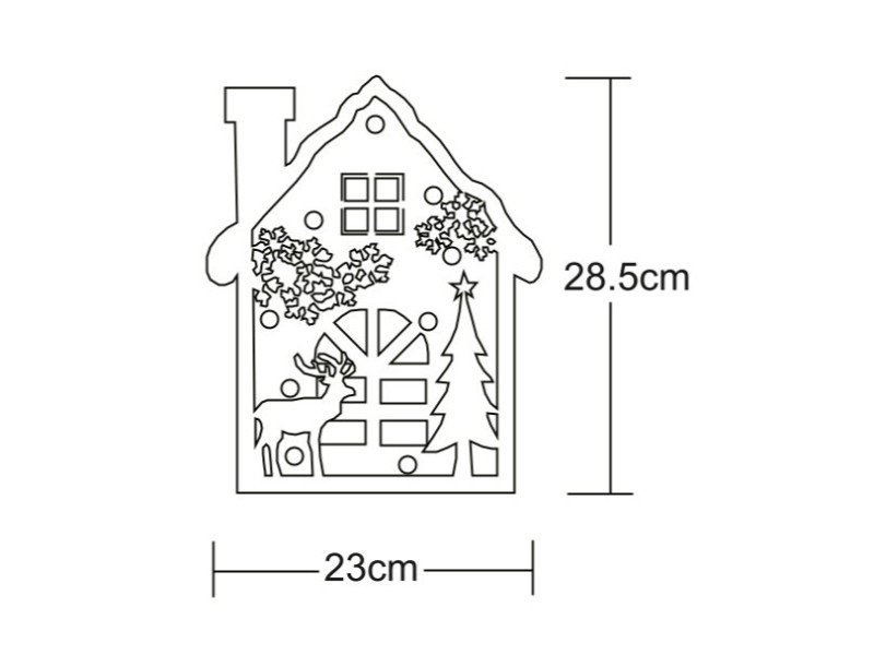 LED dekorace domeček 28,5cm, 9LED - foto 2