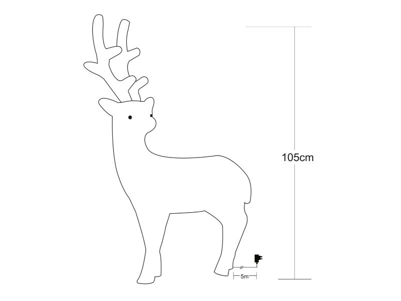 LED dekorace jelen 105cm, 160LED - foto 2