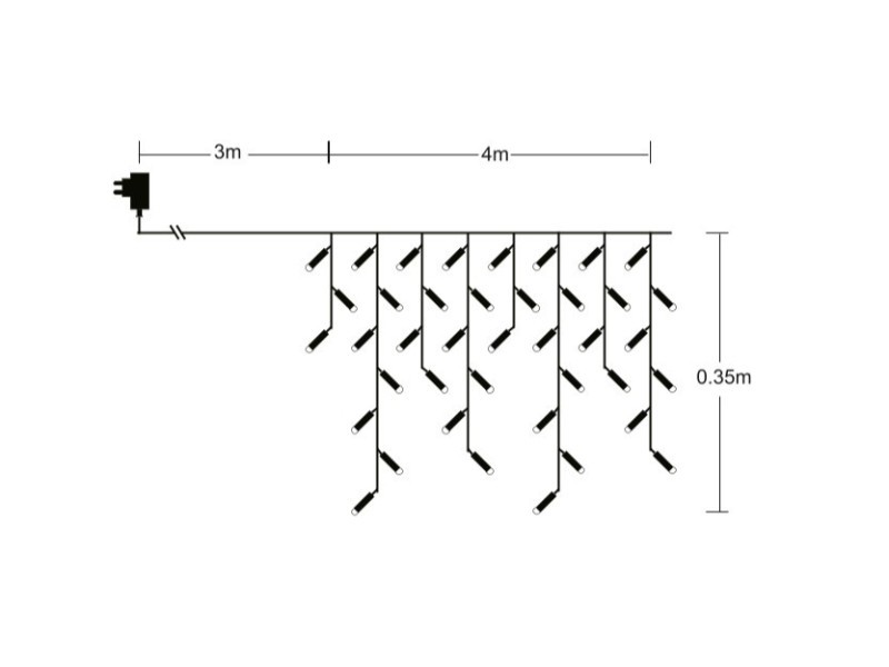Světelný závěs 4m, 200LED, studená bílá - foto 3