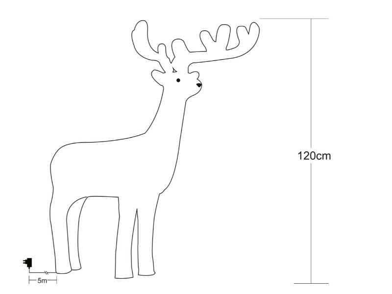 LED dekorácia vonkajšia sob 120cm, 400LED - foto 4