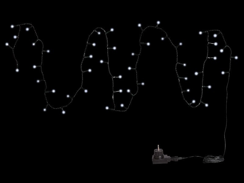 Svetelná reťaz 5m, 100LED, studená biela - foto 2