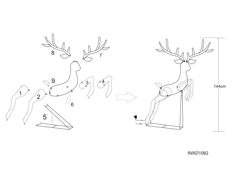 LED dekorace jelen 144cm, 120 LED - foto 3 LED dekorace jelen 144cm, 120 LED - foto 3
