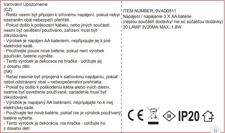 Svetelná struna 3m, 30LED, studená biela - foto 3