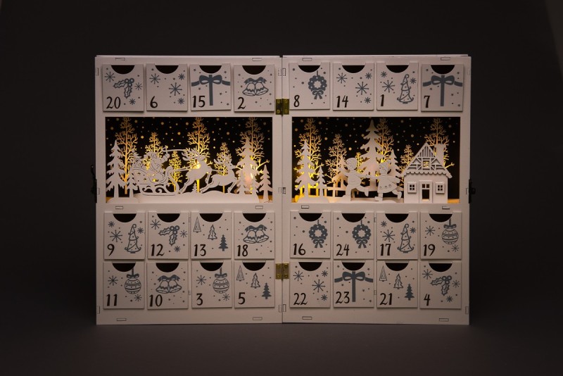 LED adventný kalendár,30cm,5LED,teplá biela - foto 7