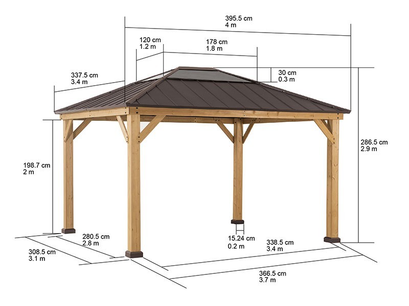Altán Bruri hnědá 393 x 335 cm - foto 4