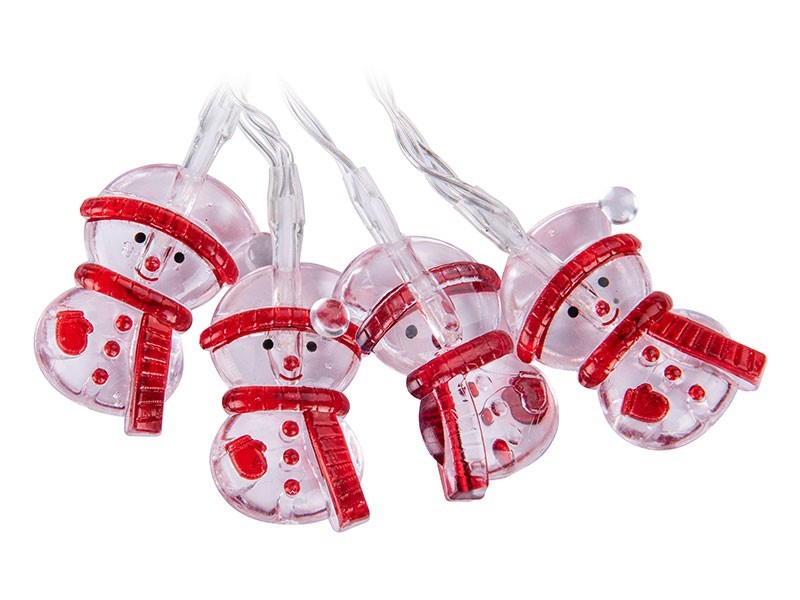 Svetelná reťaz snehuliak,10LED,teplá biela - foto 3