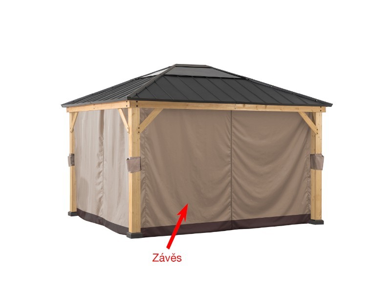 Záclona SOMA pro altán z cedrového dřeva - 393cm x335 cm, Kh - foto 1