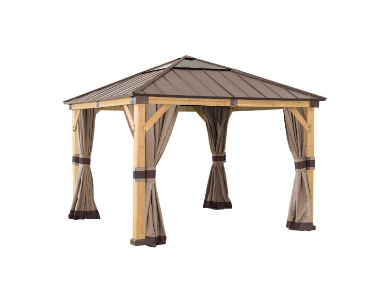 Záclona SOMA pro altán z cedrového dřeva - 273cm x 273cm, Kh - foto 2 Záclona SOMA pro altán z cedrového dřeva - 273cm x 273cm, Kh - foto 2