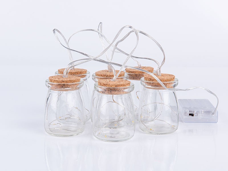 Světelný řetěz se skleničkami 6 x 3LED - foto 2