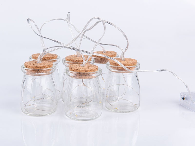 Světelný řetěz se skleničkami 6 x 3LED - foto 3