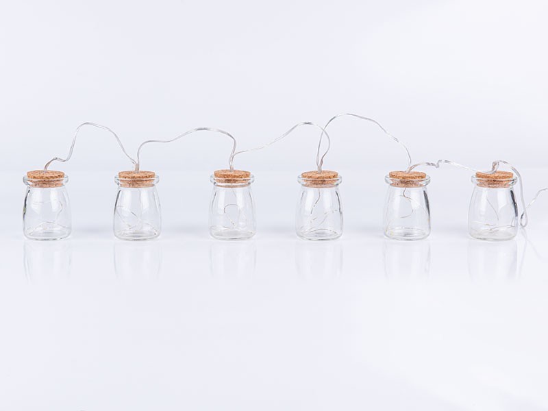 Světelný řetěz se skleničkami 6 x 3LED - foto 4