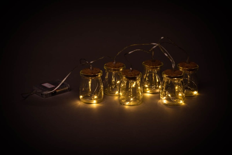 Světelný řetěz se skleničkami 6 x 3LED - foto 5