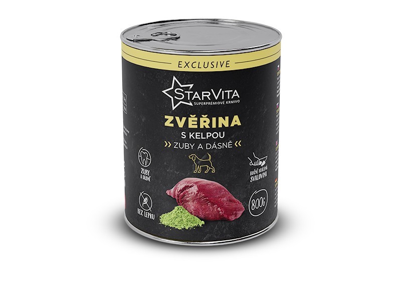Starvita konzerva pro psy zvěřina s kelpou 800g - foto 1