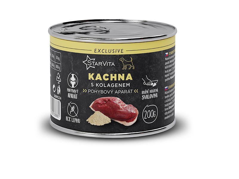 Starvita konzerva pro psy kachna s kolagenem 200g - foto 1