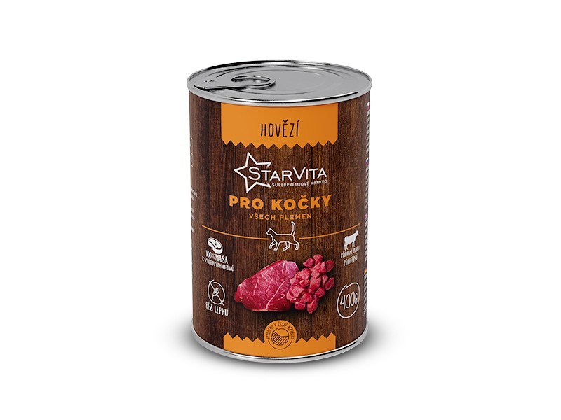 StarVita konzerva pro kočky hovězí mleté 400g - foto 1