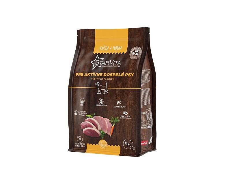 StarVita granule pro aktivní psy kachní, krůtí 4kg - foto 2