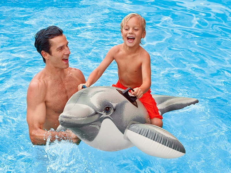 Nafukovací delfín s držadlami do vody 175x66cm - foto 2