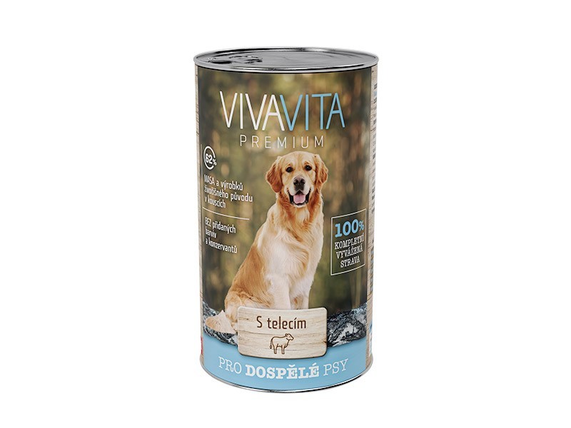 Vivavita konzerva pro psy telecí 1240g - foto 1