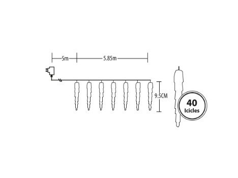 Mini rampouchy 5,9m 40LED, studená bílá - foto 3