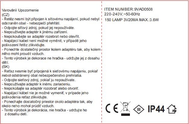 Cencúle 30ks 150LED 7,25m, studená biela - foto 4