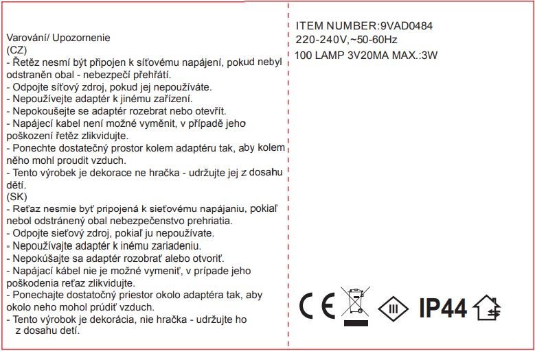 Světelný řetěz 5m, 100LED, barevný - foto 5