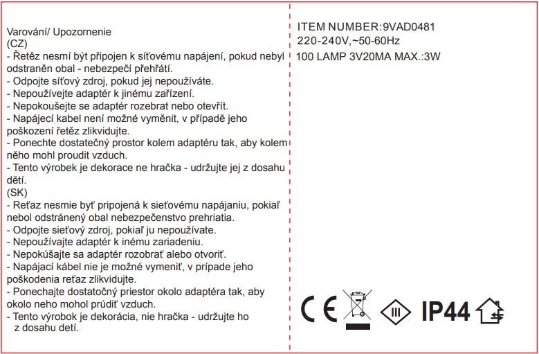 Světelný řetěz 5m, 100LED, studená bílá - foto 3 Světelný řetěz 5m, 100LED, studená bílá - foto 3