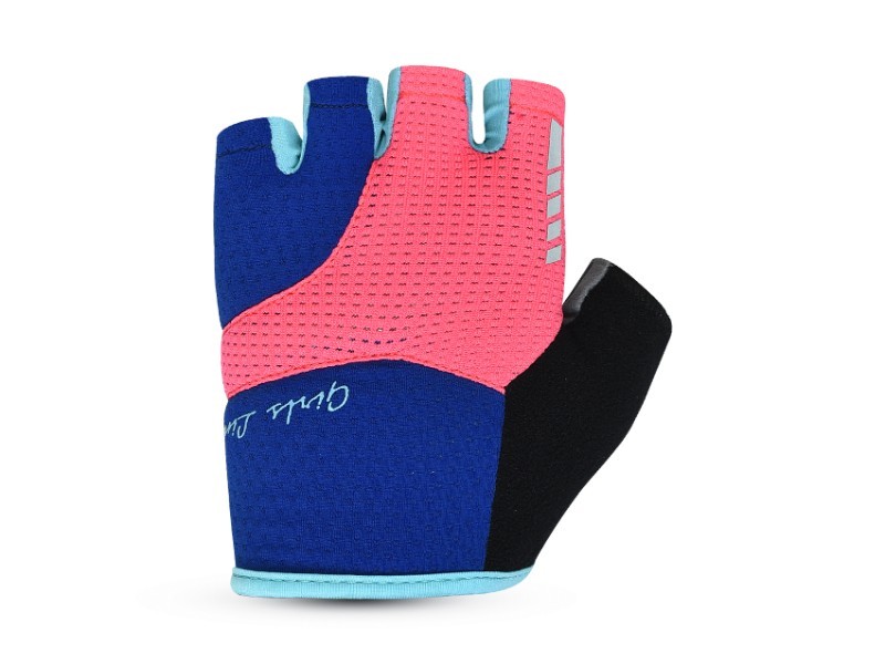 Cyklistické rukavice MTF dětské, modré/růžové, S - foto 2 Cyklistické rukavice MTF dětské, modré/růžové, S - foto 2
