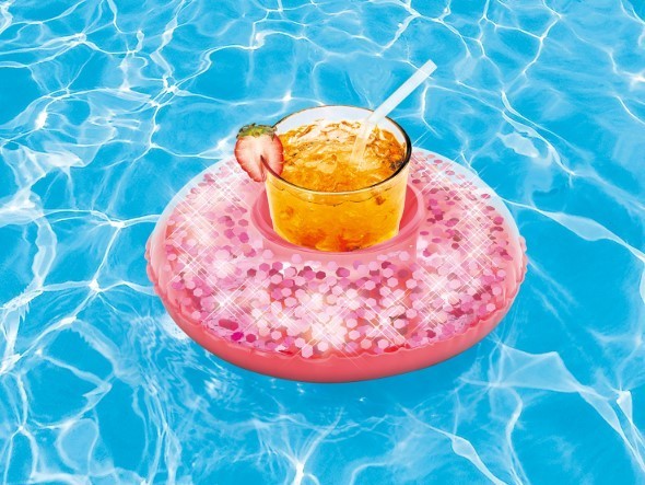 Nafukovací držák na nápoje růžový 23x8cm - foto 2