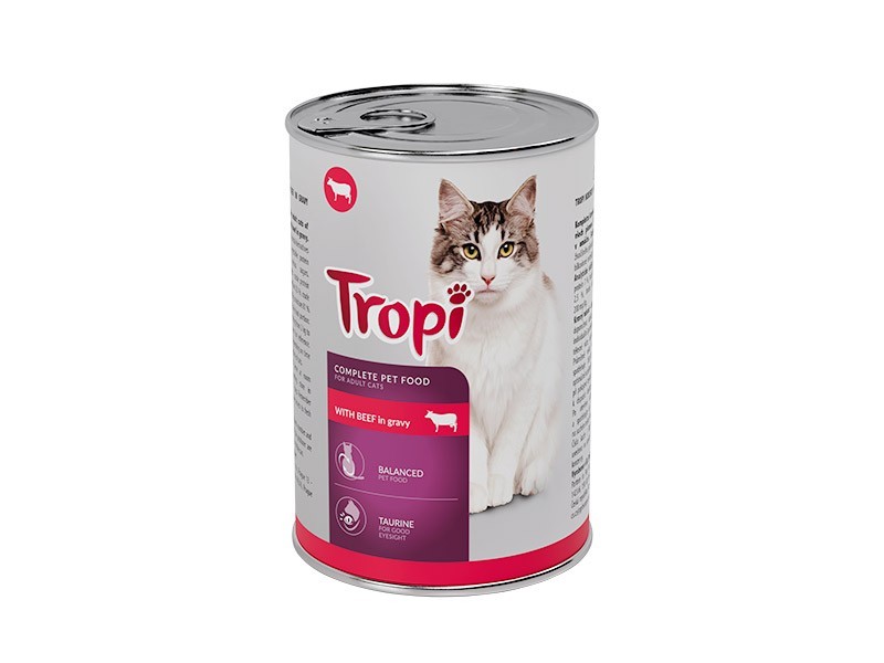 Tropi konzerva pro kočky hovězí 415g - foto 1