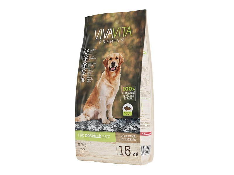 Vivavita granule pro dospělé psy drůbeží 15kg - foto 1