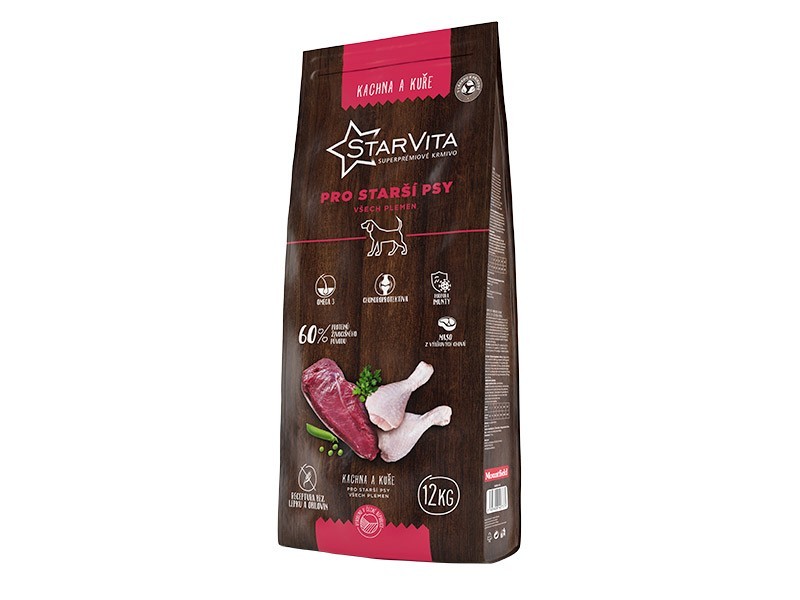 StarVita granule pre staršie psy hydinové 12kg - foto 1 StarVita granule pre staršie psy hydinové 12kg - foto 1