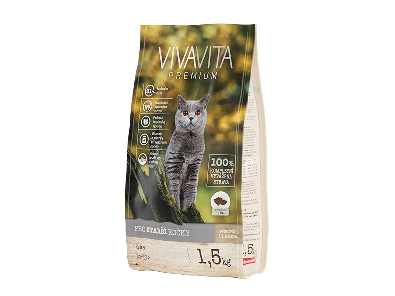 Vivavita granule pro starší kočky ryba 1,5kg - foto 1