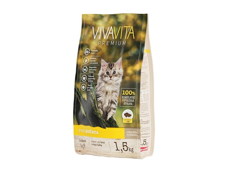 Vivavita granule pro koťata drůbeží 1,5kg Vivavita granule pro koťata drůbeží 1,5kg