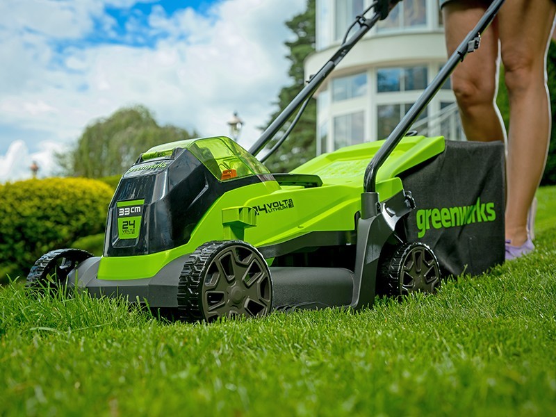 AKU Rotačná kosačka Greenworks GD24LM33 24V - foto 7