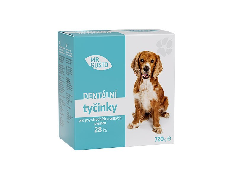 Mr. Gusto dentálne tyčinky pre stredné a veľké psy 28 kusov (4x180g) - foto 1