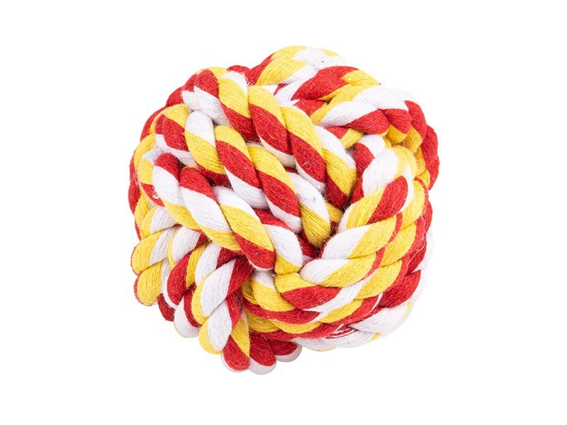 Uzlíková loptička pre psov žltá, oranžová 8cm - foto 1 Uzlíková loptička pre psov žltá, oranžová 8cm - foto 1