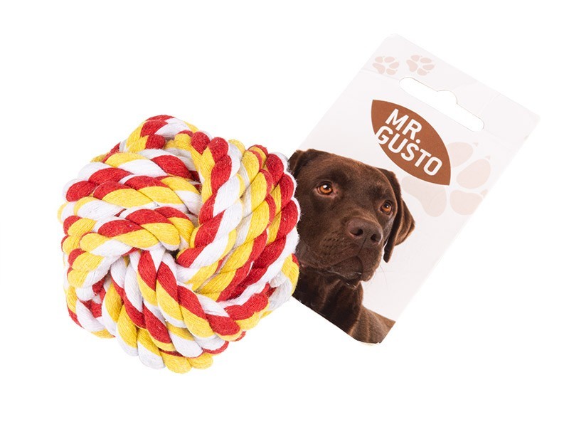 Uzlíková loptička pre psov žltá, oranžová 8cm - foto 2 Uzlíková loptička pre psov žltá, oranžová 8cm - foto 2