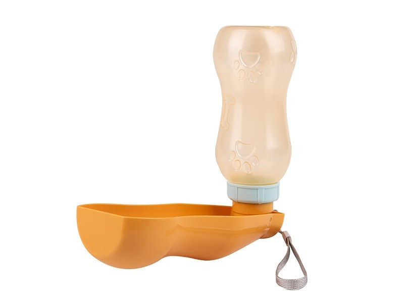 Cestovná fľaša na vodu pre psov oranžová 400ml - foto 1 Cestovná fľaša na vodu pre psov oranžová 400ml - foto 1