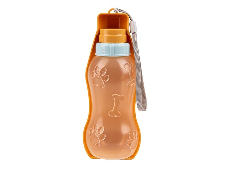 Cestovná fľaša na vodu pre psov oranžová 400ml - foto 2 Cestovná fľaša na vodu pre psov oranžová 400ml - foto 2