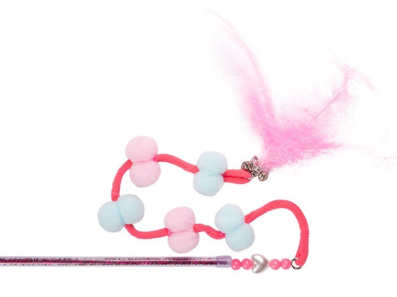 Škádlítko s korálkami pre mačky ružová - foto 2 Škádlítko s korálkami pre mačky ružová - foto 2
