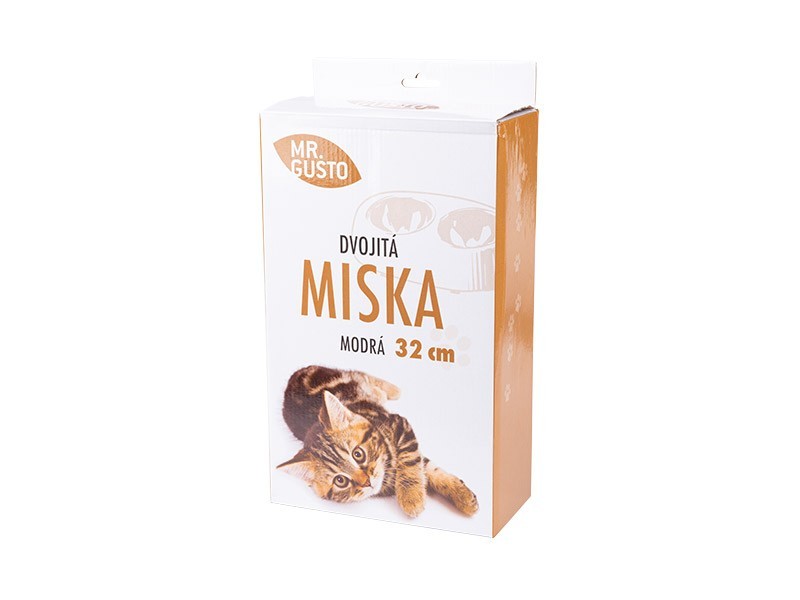 Dvojitá miska pro psy a kočky modrá 32cm - foto 3