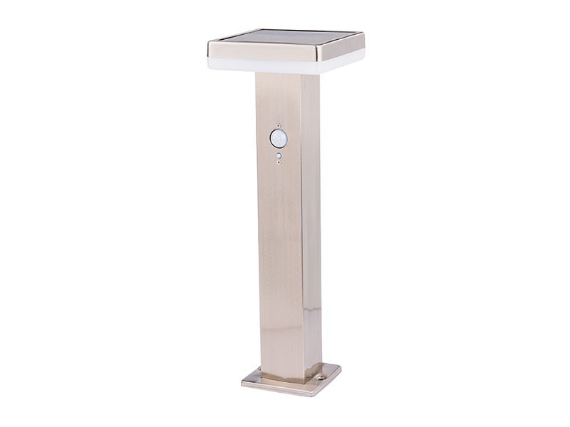 Stĺpikové solárne osvetlenie s čidlom Janov, chróm - foto 3 Stĺpikové solárne osvetlenie s čidlom Janov, chróm - foto 3