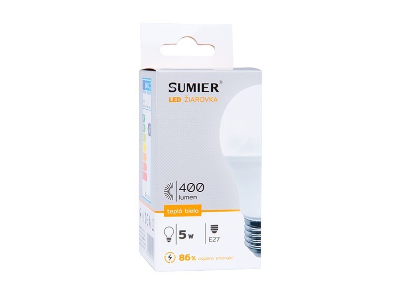 LED žárovka 5W E27, 470 lm, teplá bílá - foto 2