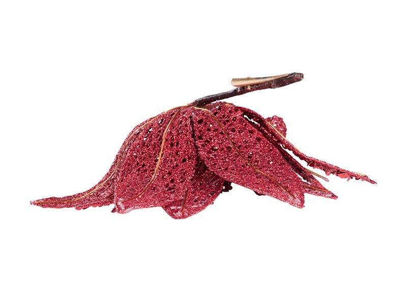 Vánoční dekorace květ na klipu mix barev, 1ks - foto 2