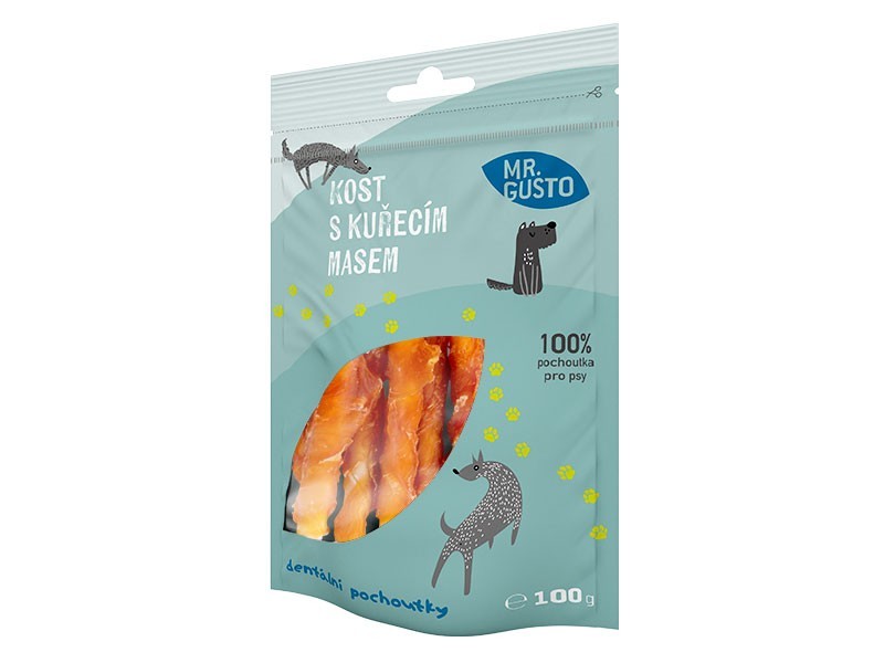 Mr. Gusto Kosť s kuracím mäsom 100g - foto 1 Mr. Gusto Kosť s kuracím mäsom 100g - foto 1